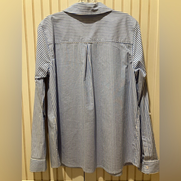 Croft & Barrow Women’s LS 3/4-Sleeve Blue & White Striped Shirt - MEDIUM - Picture 2 of 13